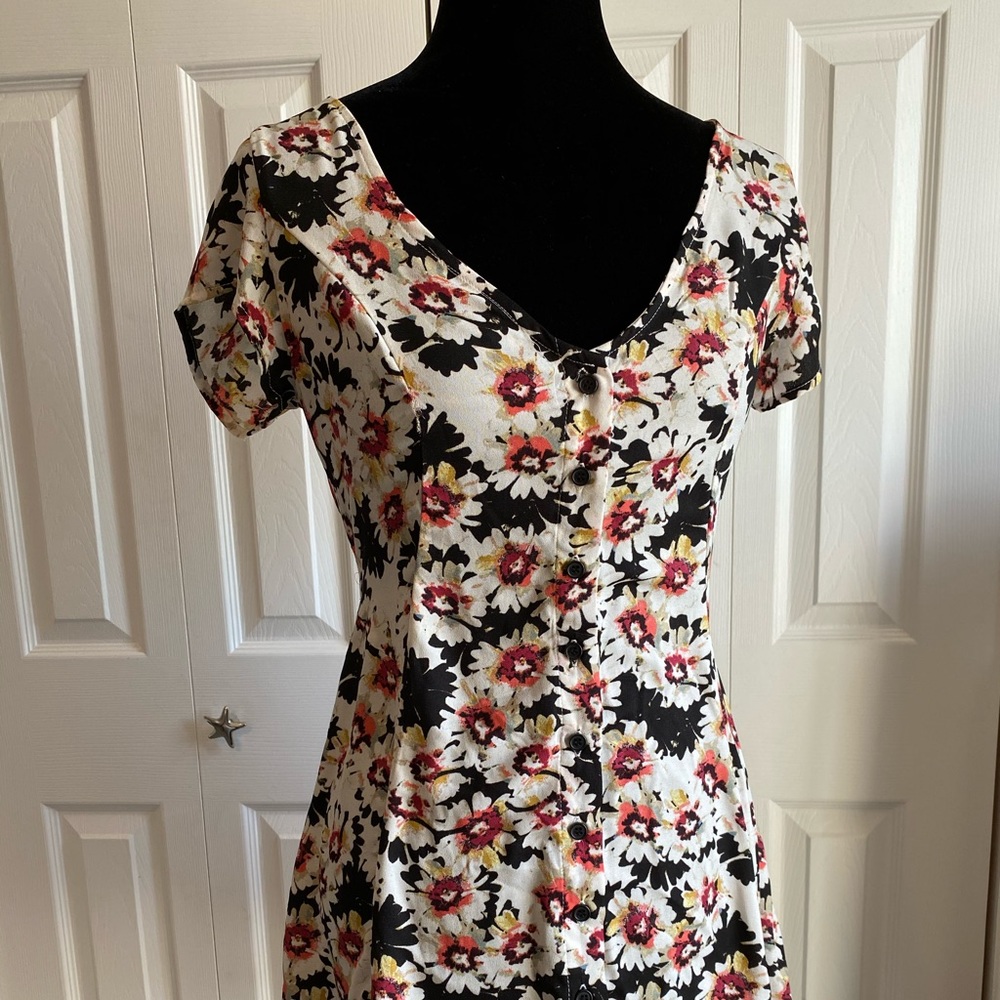 Floral Button up & Tie in the back dress